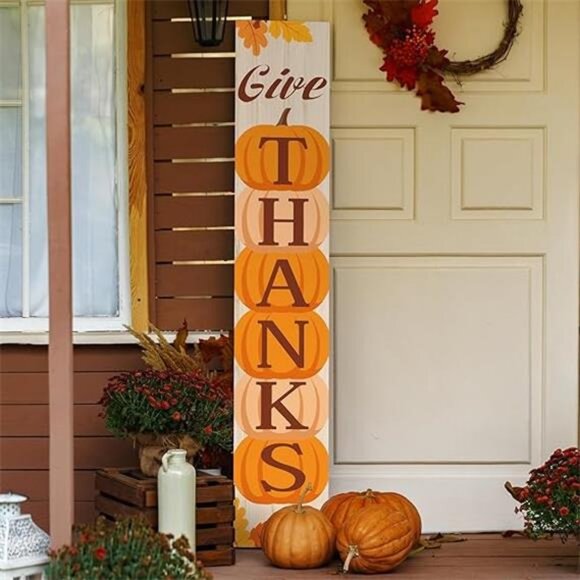 45.2"H Pumpkin Welcome Signs Thanksgiving Outdoor Decor for Fall Harvest Autumn - Picture 7 of 7